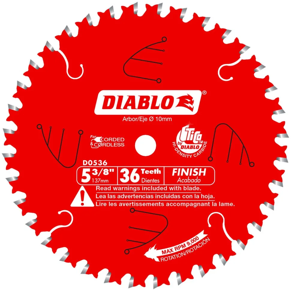 Freud Diablo 5-3/8" 36 Tooth Wood Finish Trim Saw Blade D0536X