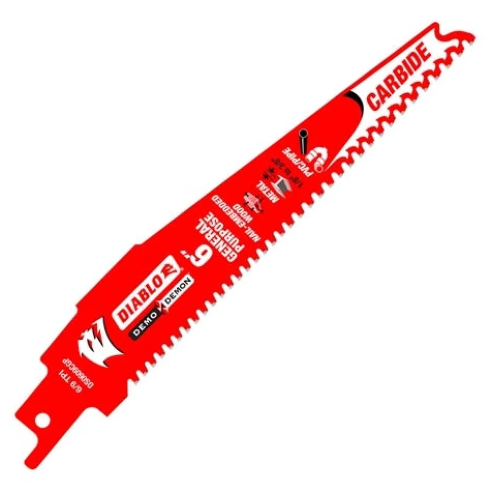 Freud Diablo 6" Demo Demon General Purpose Wood & Metal 6/9 TPI Carbide Reciprocating Saw Blade DS0609CGP