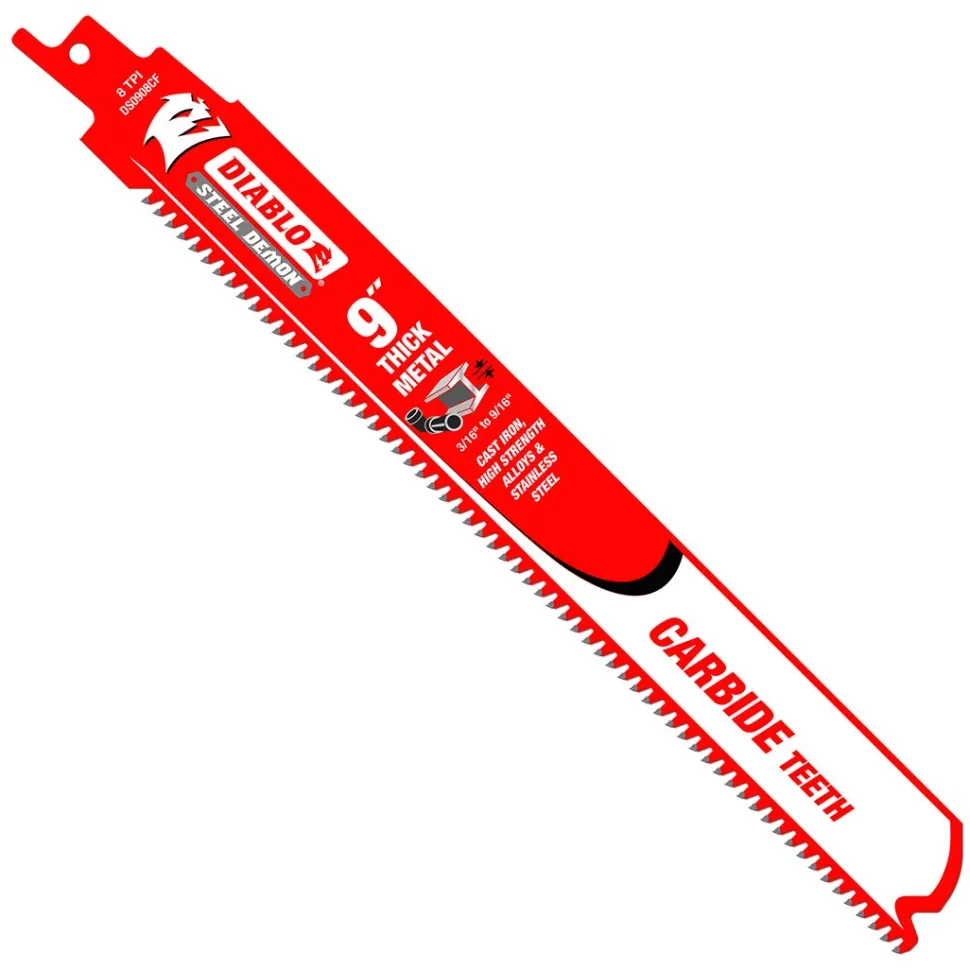 Freud Diablo 9 in. Steel Demon Carbide Recip Blades for Thick Metal (3/16 in. - 9/16 in.) Cutting (3-Pack) DS0908CF3