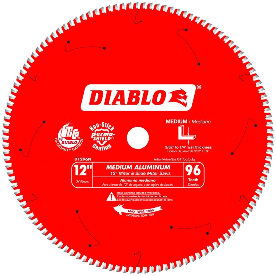 Freud Diablo 12" 96-Tooth Medium Aluminum Circular Saw Blade D1296N