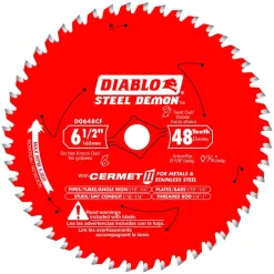 Freud Diablo 6-1/2" 48-Tooth Steel Demon Metal & Stainless Circular Saw Blade Cermet II D0648CFA