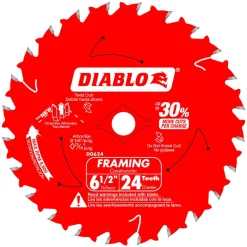 Freud Diablo 6-1/2" 24-Tooth Wood Framing Saw Blade D0624A