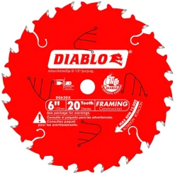 Freud Diablo 6" x 20 Tooth Framing Saw Blade for Porter Cable Saw Boss D0620X