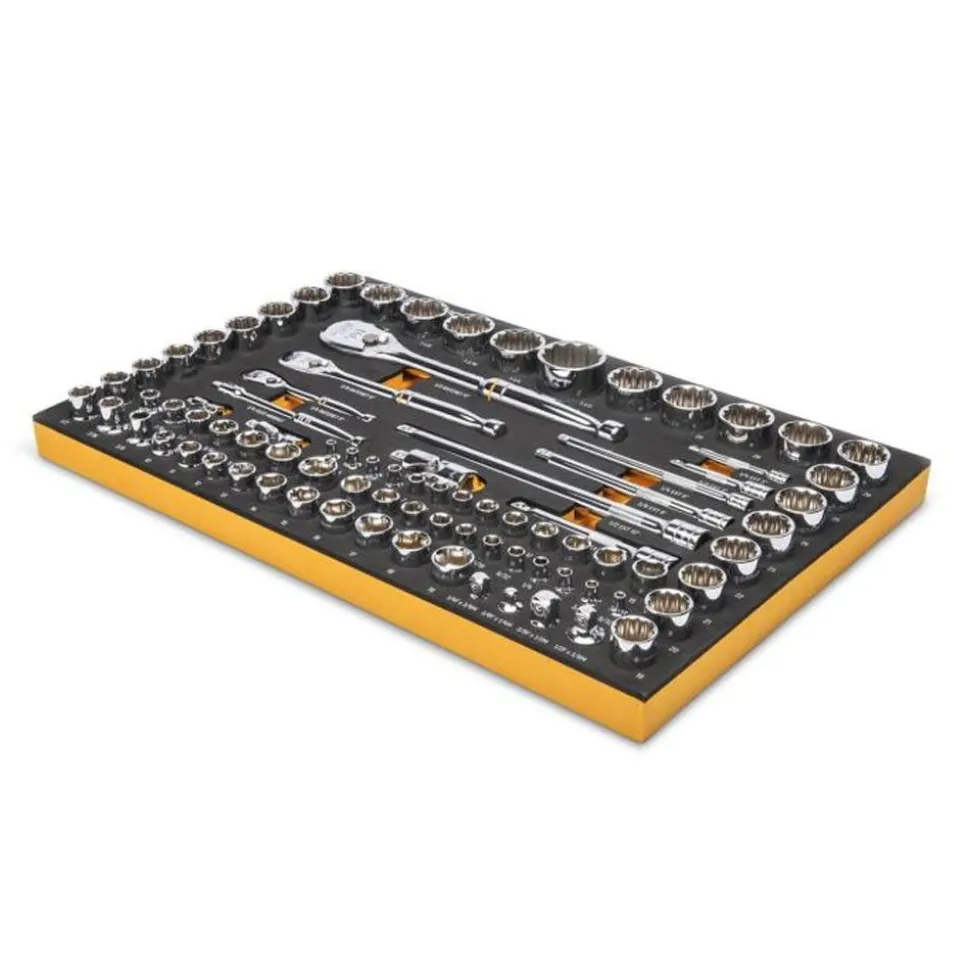 Gearwrench 83 Piece 1/4" - 3/8" & 1/2" 90-Tooth SAE/Metric Mechanics Tool Set w/ Foam Storage Tray 86529