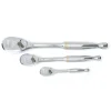 Gearwrench 3 Piece 1/4", 3/8" & 1/2" Drive 90-Tooth Teardrop Ratchet Set 81206T
