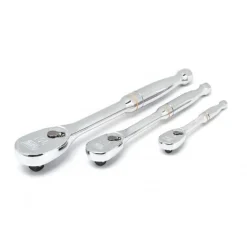 Gearwrench 3 Piece 1/4", 3/8" & 1/2" Drive 90-Tooth Teardrop Ratchet Set 81206T