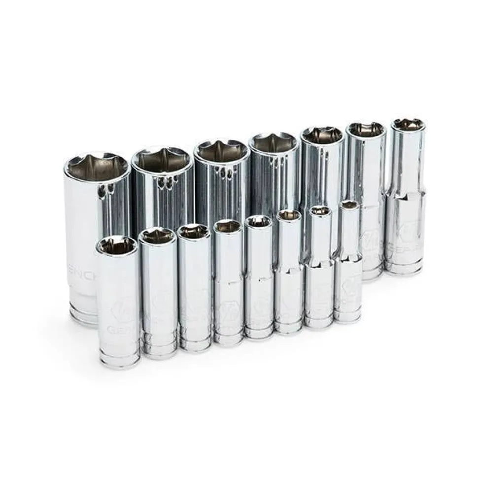 Gearwrench 47 Piece 1/4" & 3/8" Drive Standard & Deep SAE Mechanics Tool Set 89090