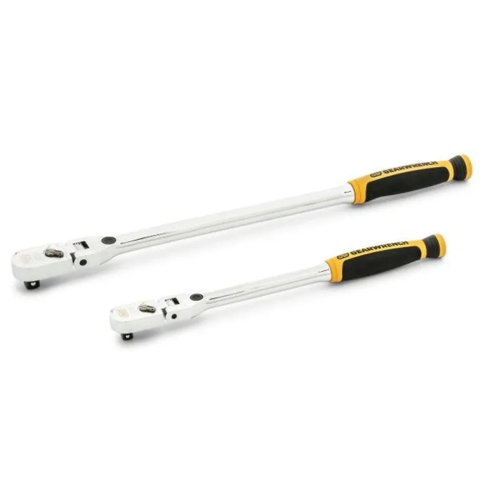 Gearwrench 2 Piece 1/4" & 3/8" Drive 120XP Dual Material Handle Locking Flex Head Ratchet Set 81381