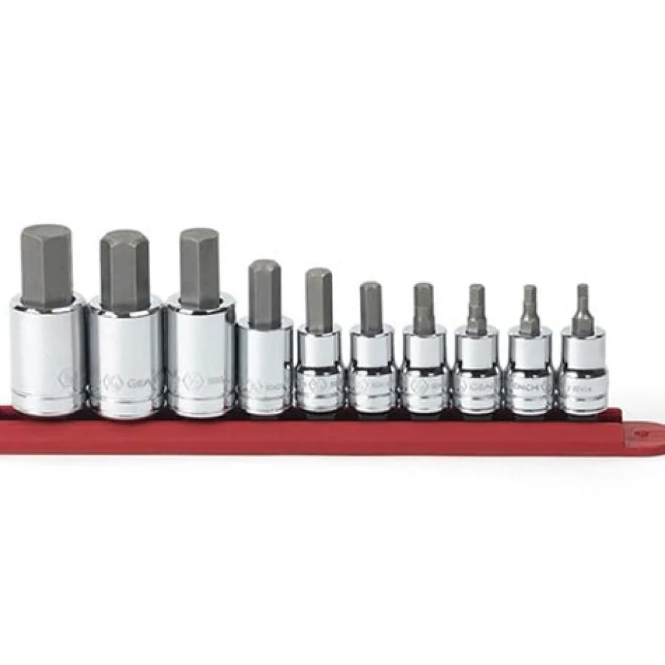 GearWrench 10 Piece 3/8" & 1/2" Drive Hex Bit SAE Socket Set 80579