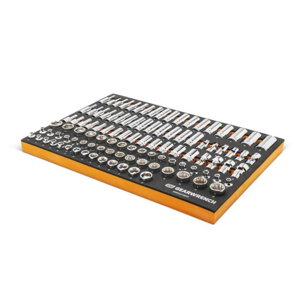 Gearwrench 104 Piece 3/8" Drive Master Metric Socket Set w/ Foam Storage Tray GWMSSKT38MM