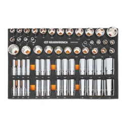 Gearwrench 60 Piece 1/2" Drive Master SAE Socket Set w/ Foam Storage Tray GWMSSKT12SAE