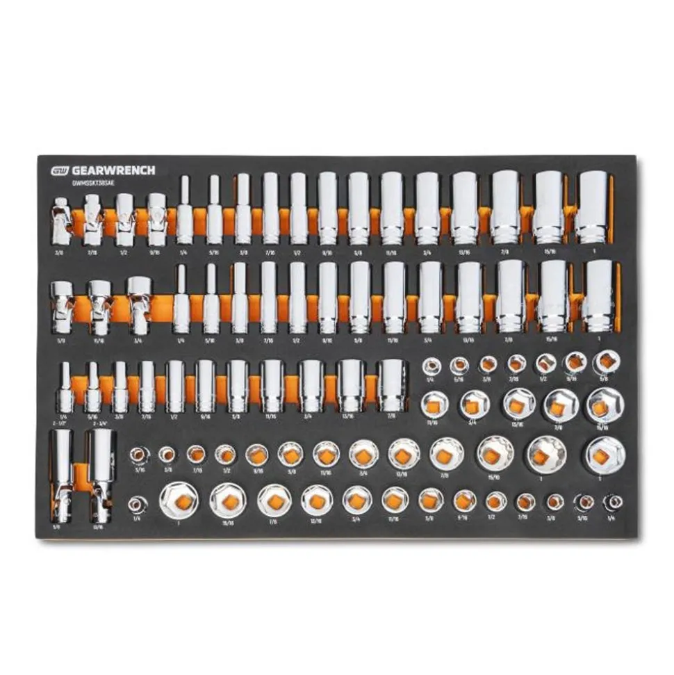 Gearwrench 85 Piece 3/8" Drive Master SAE Socket Set w/ Foam Storage Tray GWMSSKT38SAE