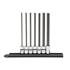 Gearwrench 7 Piece 3/8" Long Length Hex Bit SAE Socket Set 82537
