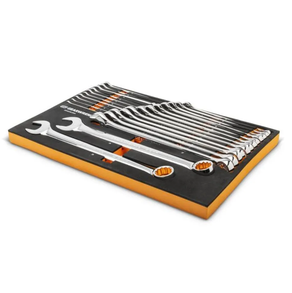 Gearwrench 24 Piece 12 Point Long Pattern Combination Metric Wrench Set w/ Foam Storage Tray GWMSCWL12MM