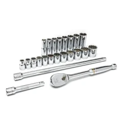 Gearwrench 23 Piece 1/2" SAE Standard & Deep Socket Set 80707