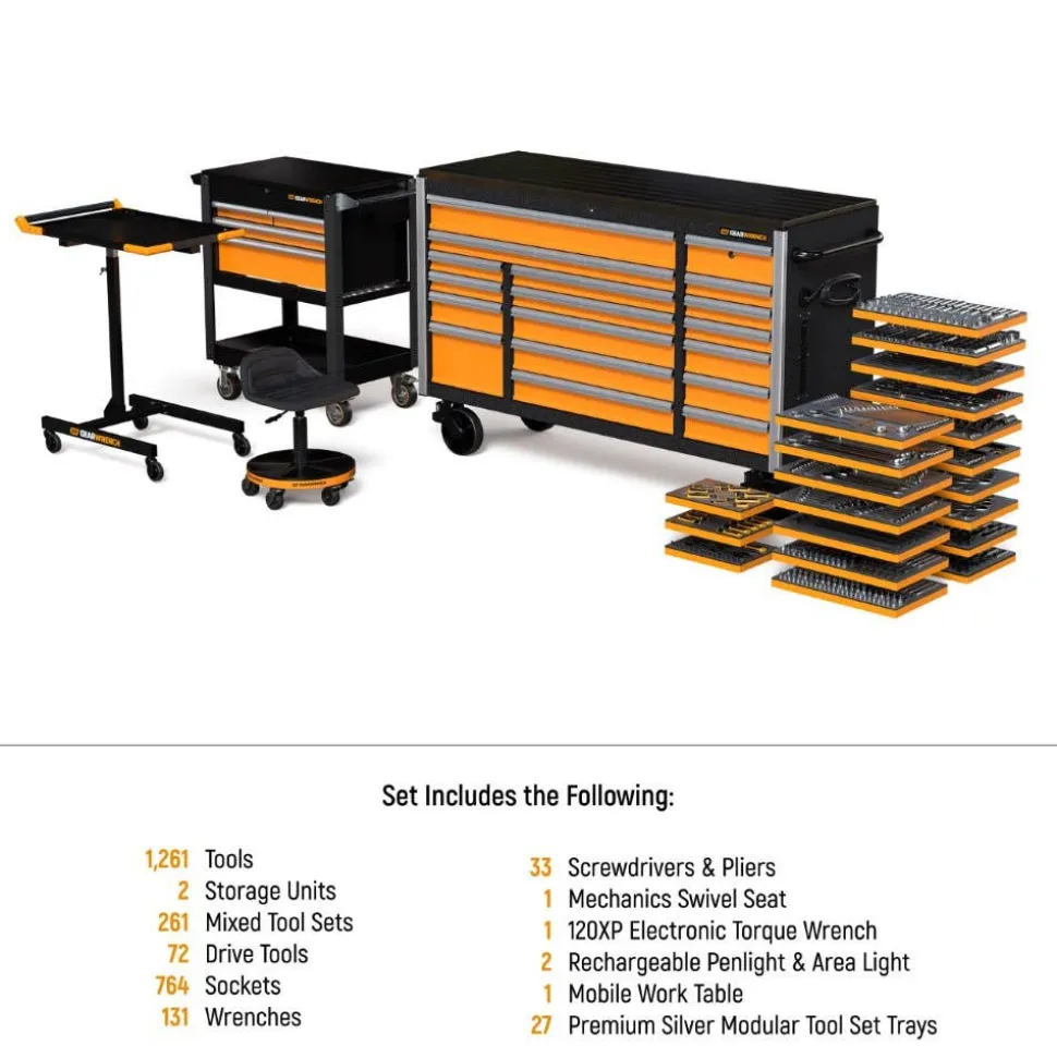 Gearwrench 1268 Piece MEGAMOD Mechanics Tool Set w/ Premium Modular Foam Trays & Tool Storage MEGAMOD1268