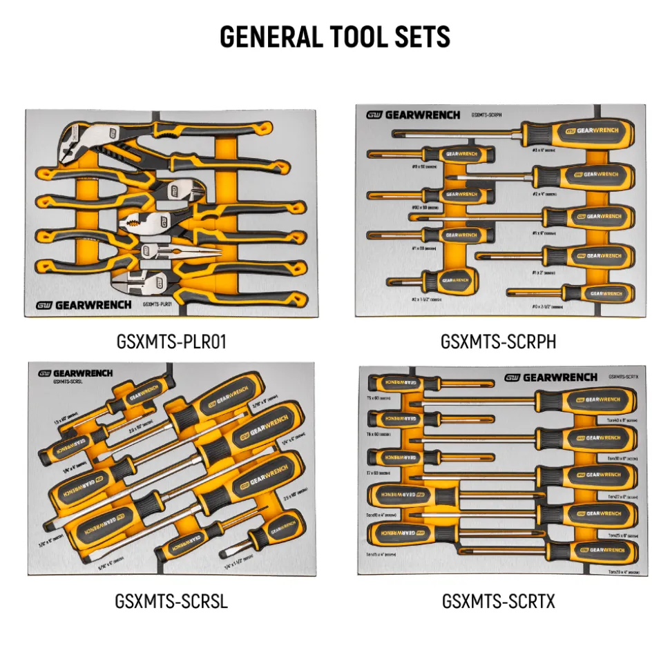 Gearwrench 1268 Piece MEGAMOD Mechanics Tool Set w/ Premium Modular Foam Trays & Tool Storage MEGAMOD1268