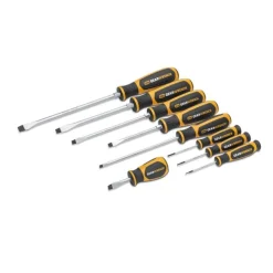 Gearwrench 9 Piece Slotted Dual Material Screwdriver Set w/ Foam Storage Tray GWMSSCRSL