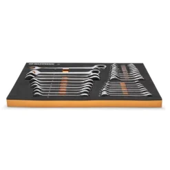 Gearwrench 28 Piece 72-Tooth 12 Point Metric Standard & Stubby Combination Ratcheting Wrench Set w/ Foam Storage Tray 86527