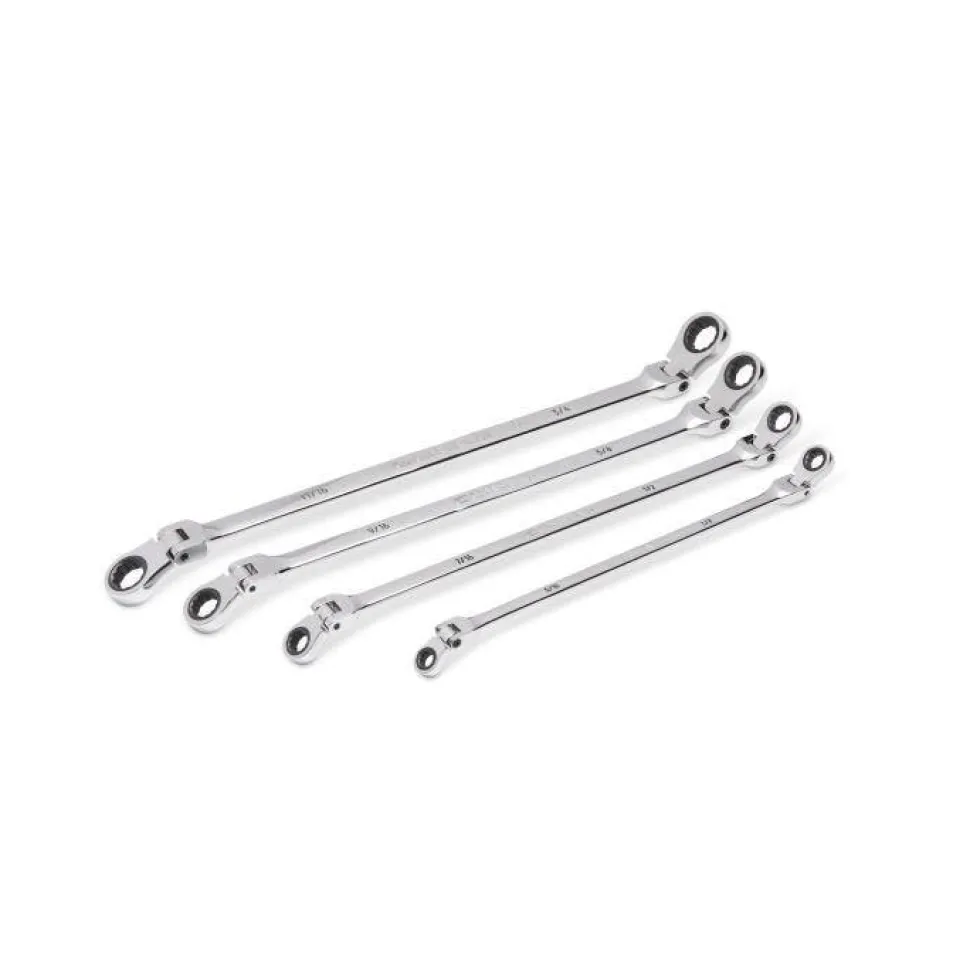 Gearwrench 4 Piece 90-Tooth 12 Point SAE GearBox Double Flex Ratcheting Wrench Set 86831