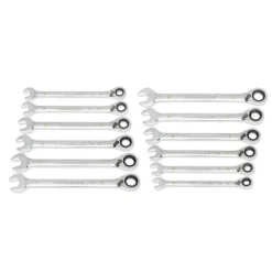 Gearwrench 12 Piece 90-Tooth 12 Point Metric Reversible Ratcheting Wrench Set 86627