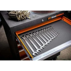 Gearwrench 12 Piece 90-Tooth 12 Point Metric Reversible Ratcheting Wrench Set 86627