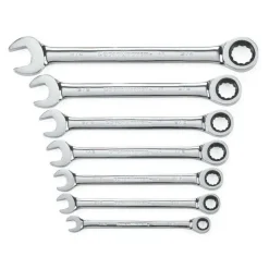 Gearwrench 7 Piece 72-Tooth 12 Point Ratcheting Combination SAE Wrench Set 9317