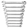 Gearwrench 8 Piece 72-Tooth Open End SAE Ratcheting Combination Wrench Set 85599