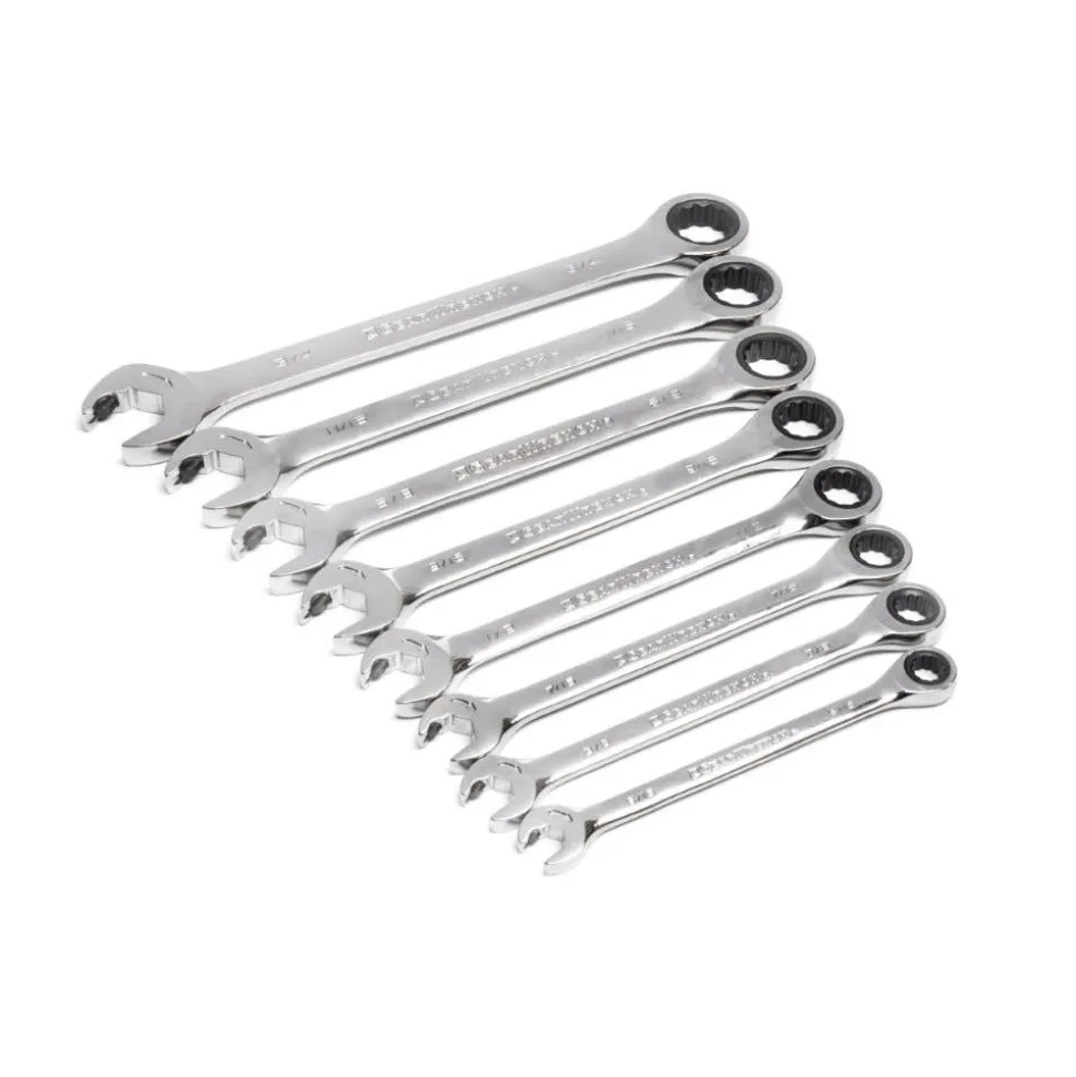 Gearwrench 8 Piece 72-Tooth Open End SAE Ratcheting Combination Wrench Set 85599