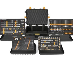Gearwrench MEGAMOD Mobile Rolling Tool Case w/ Modular Drive Tool, Bit Sockets, and Hex Key Sets GWMP100 & 86529 & 86523 & 86528 & GWMSBSKCBMM