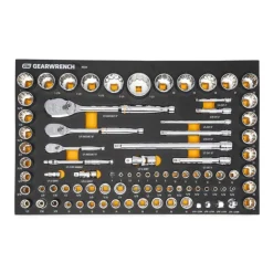 Gearwrench MEGAMOD Mobile Rolling Tool Case w/ Modular Drive Tool, Bit Sockets, and Hex Key Sets GWMP100 & 86529 & 86523 & 86528 & GWMSBSKCBMM
