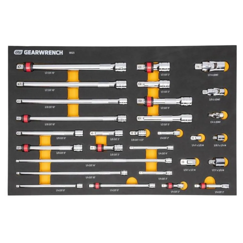 Gearwrench MEGAMOD Mobile Rolling Tool Case w/ Modular Drive Tool, Bit Sockets, and Hex Key Sets GWMP100 & 86529 & 86523 & 86528 & GWMSBSKCBMM