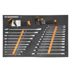 Gearwrench MEGAMOD Mobile Rolling Tool Case w/ Modular Drive Tool, Bit Sockets, and Hex Key Sets GWMP100 & 86529 & 86523 & 86528 & GWMSBSKCBMM
