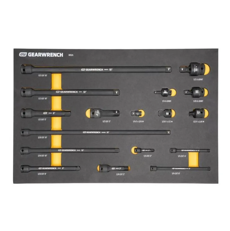 Gearwrench MEGAMOD Mobile Rolling Tool Case w/ Modular Impact Drive and Accessories Sets GWMP100 & 86524 & GWMSBBS02 & GWMSISKMM & GWMSISKSAE