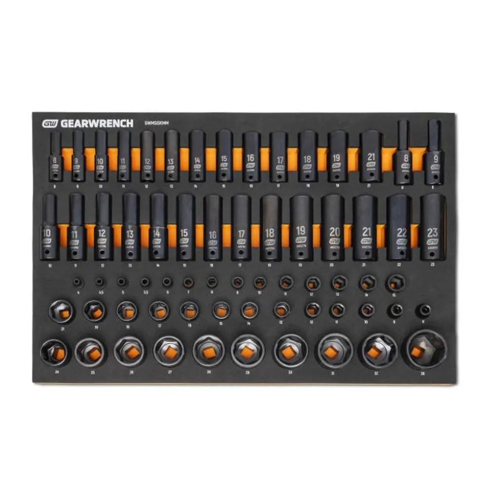 Gearwrench MEGAMOD Mobile Rolling Tool Case w/ Modular Impact Drive and Accessories Sets GWMP100 & 86524 & GWMSBBS02 & GWMSISKMM & GWMSISKSAE