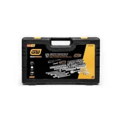 Gearwrench Tools 121 Piece 1/4" & 3/8” Drive 90T SAE/MM Mechanics Hand Tool Set GW90SCBMTS