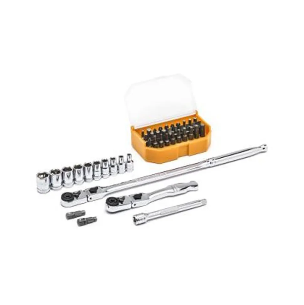 Gearwrench Tools 45 Piece 1/4" Drive 6 Point Standard Metric Slim Head Mechanics Tool Set 81032