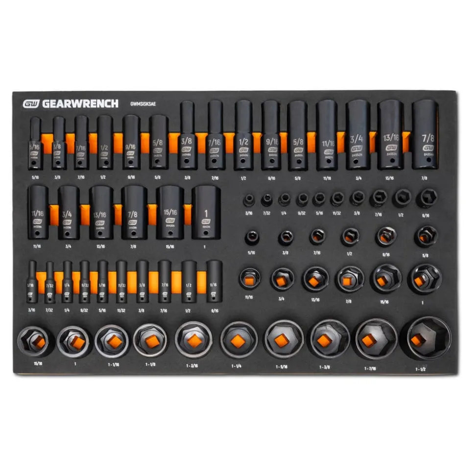 Gearwrench Tools 247 Piece MEGAMOD Mechanics Tool Set in Modular Foam Trays with Storage Unit MEGAMOD247