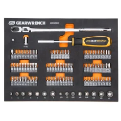 Gearwrench Tools 194 Piece MEGAMOD Mechanics Tool Set in Modular Foam Trays with Storage Unit MEGAMOD194