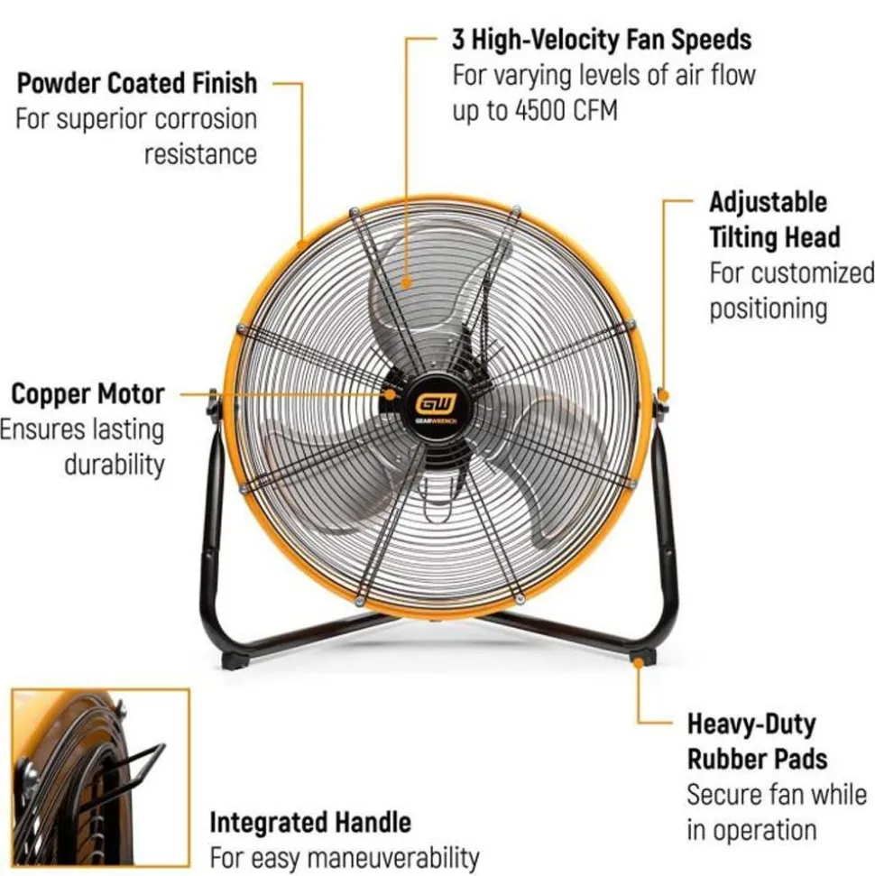 Gearwrench Tools 20" Shop Fan 4500 CFM 3-Speed High Velocity GWSFAN20