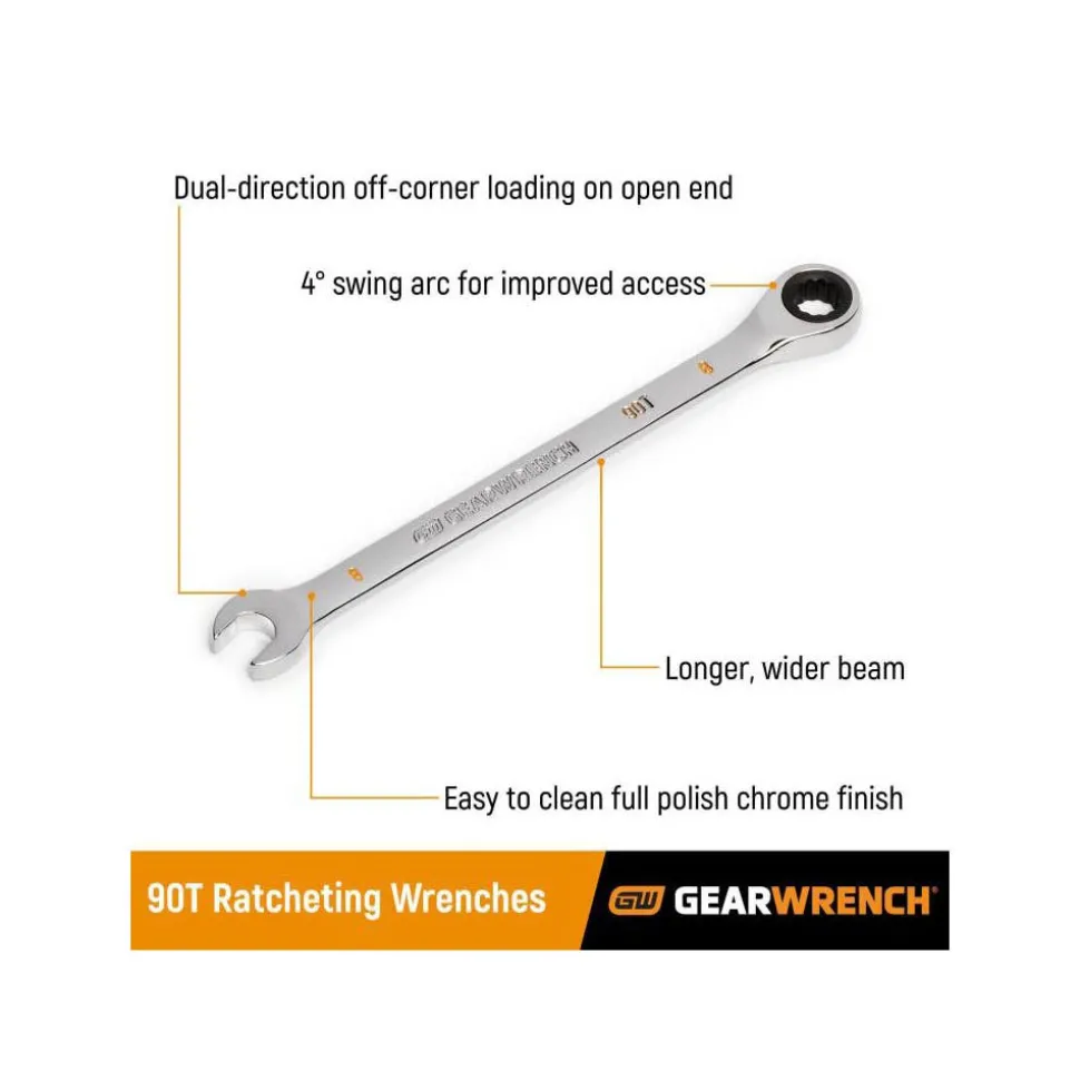 Gearwrench Tools 5/16" 90-Tooth 12 Point Ratcheting Combination Wrench 86941