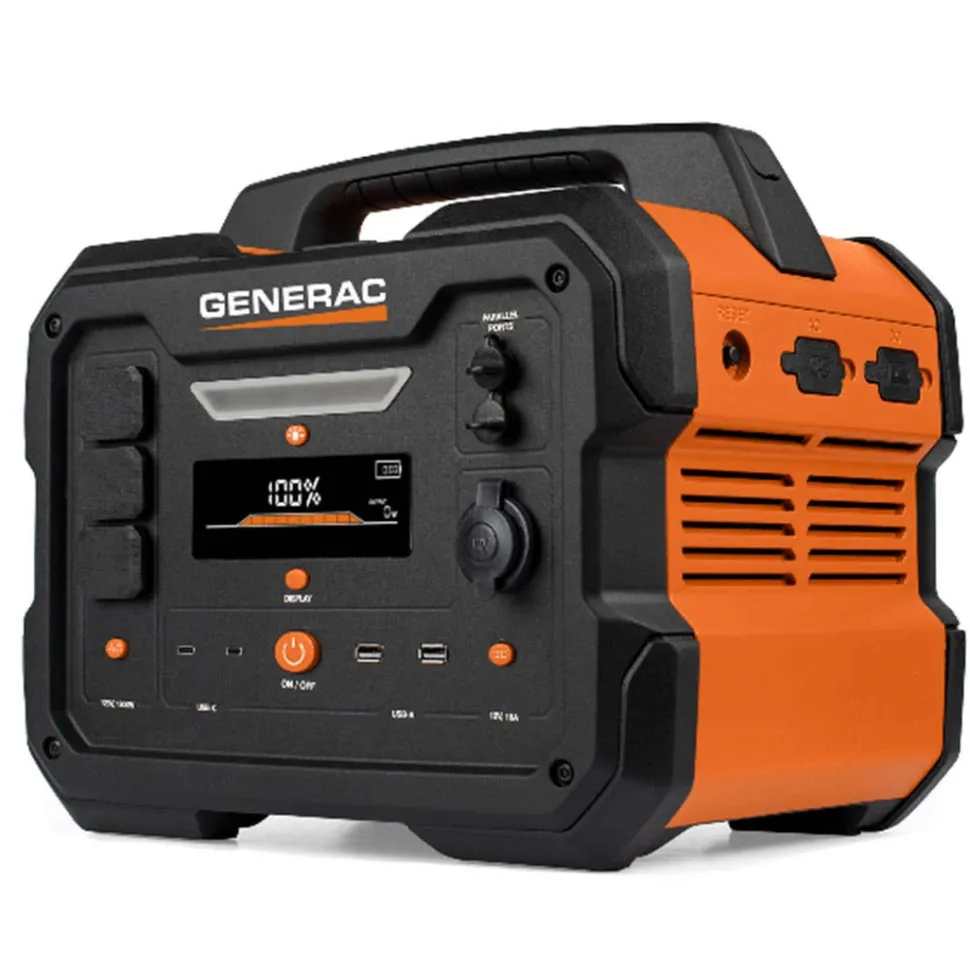 Generac GB1000 Portable Power Station 1600W/3200W Solar Generator 1086Wh Capacity GENG0080250