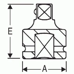 Grey Pneumatic 3/4" Drive x 1/2 Locking Pin Adapter 3008AL