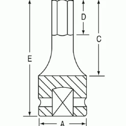 Grey Pneumatic 3/8" Drive x 3/16 Hex Driver Socket (SAE) 1906F