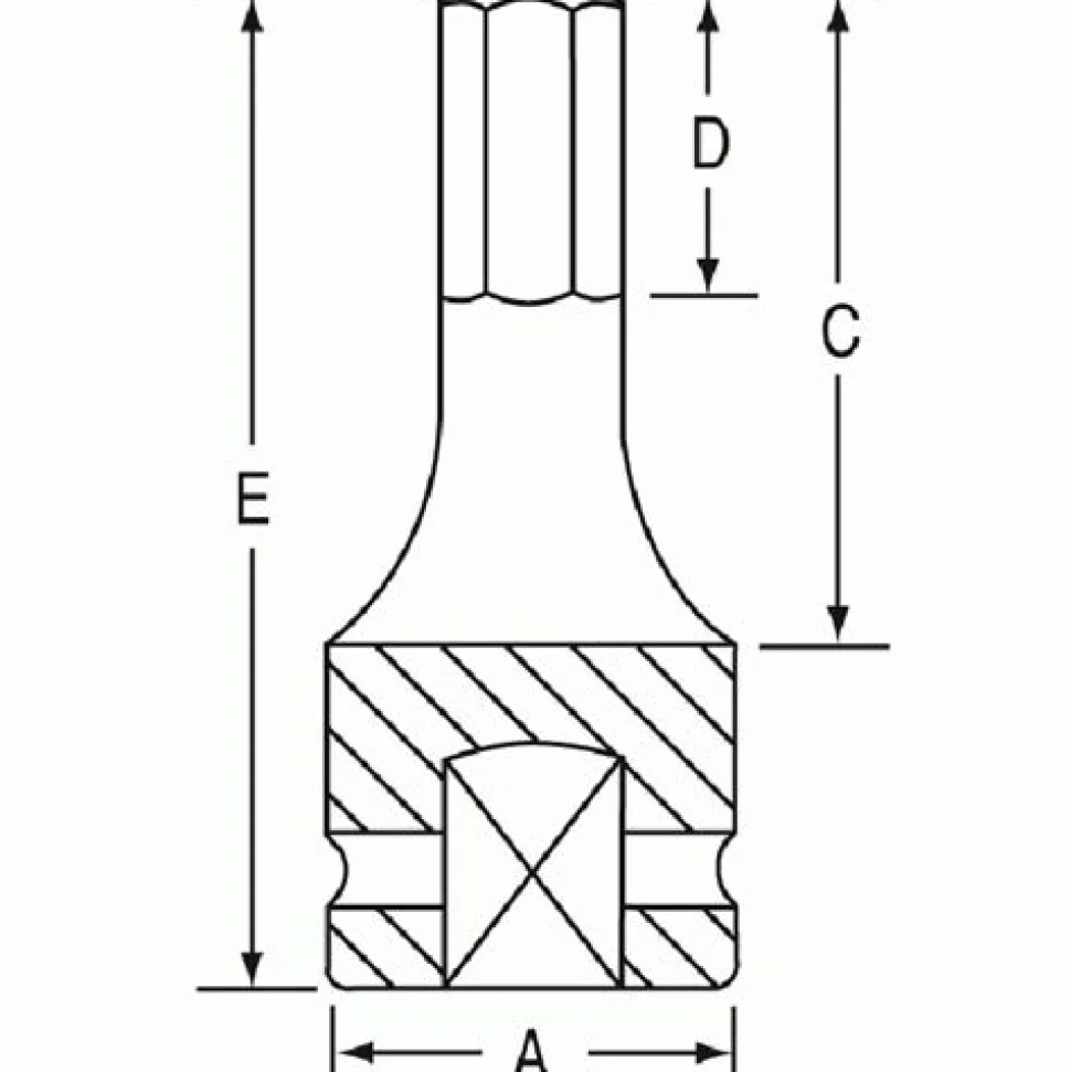 Grey Pneumatic 3/8" Drive x 3/16 Hex Driver Socket (SAE) 1906F