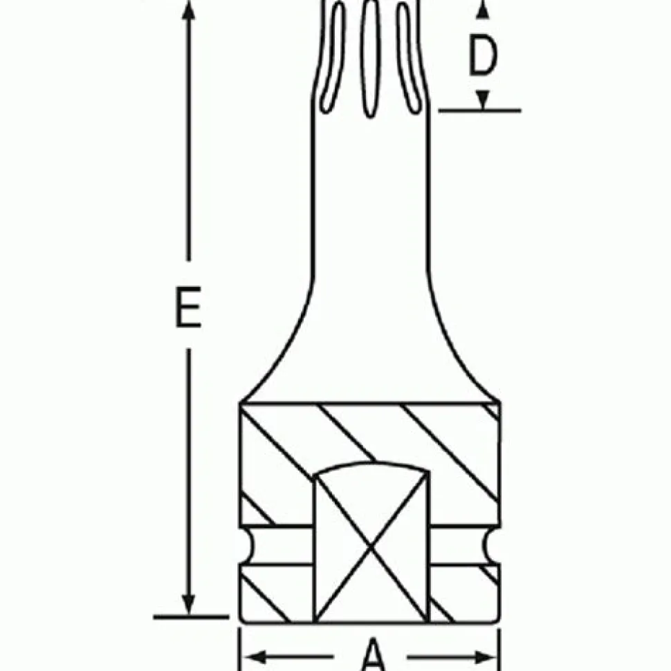 Grey Pneumatic 3/8" Drive x T40 Star 6 Length Impact Socket 11406T