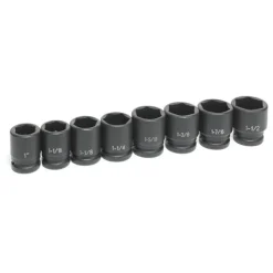 Grey Pneumatic 8 Piece 3/4" Drive 6-Point Standard Length Impact Socket Set (SAE) 8034
