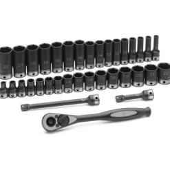 Grey Pneumatic 35 Piece 3/8" Drive Metric 6 Point Standard & Deep Duo Socket Set 81635MRD
