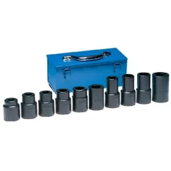 Grey Pneumatic 10 Piece #5 Spline Drive 6-Point Standard & Deep Length Impact Socket Set (SAE & Metric) 9260
