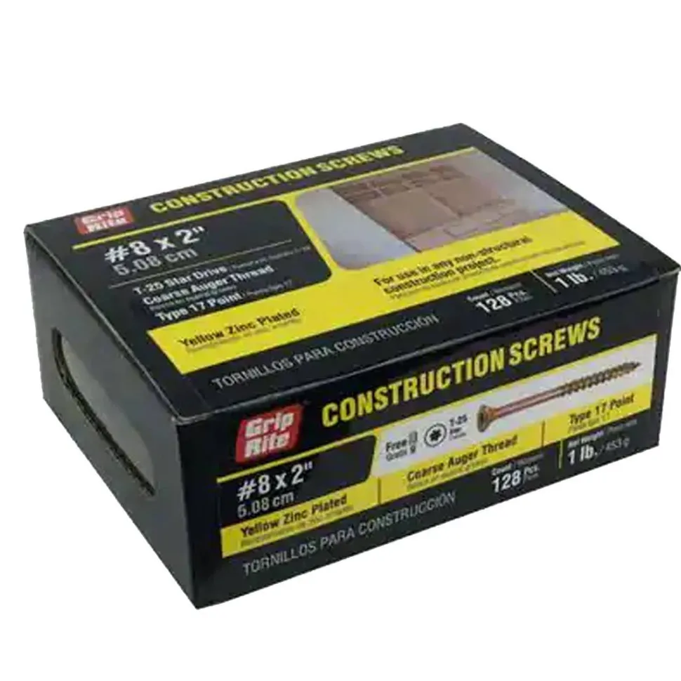 Grip Rite #8 X 2" Construction Screw T25 1#M 2GCS1